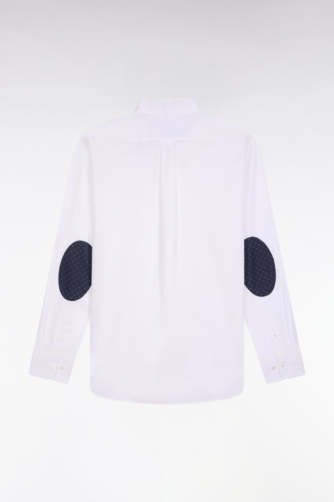 Chemise en coton blanc à coudière imprimées coupe droite - Image 2