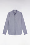 Navy cotton straight-cut shirt