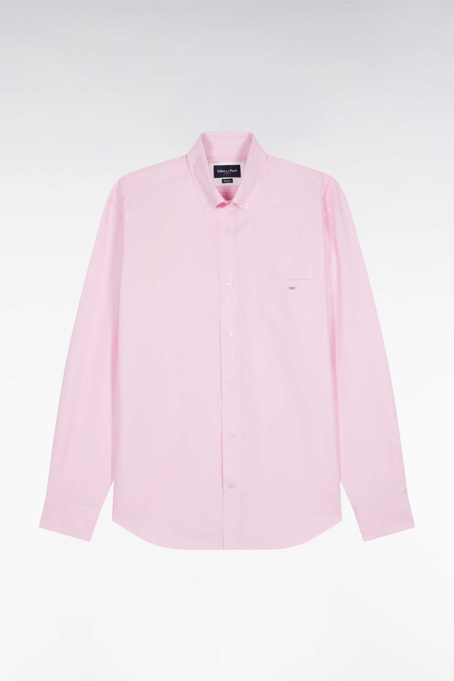 Chemise en coton rose coupe droite