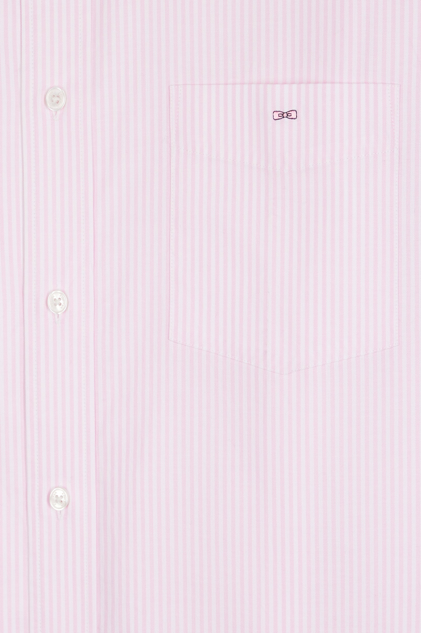 Chemise rayée en coton rose coupe droite