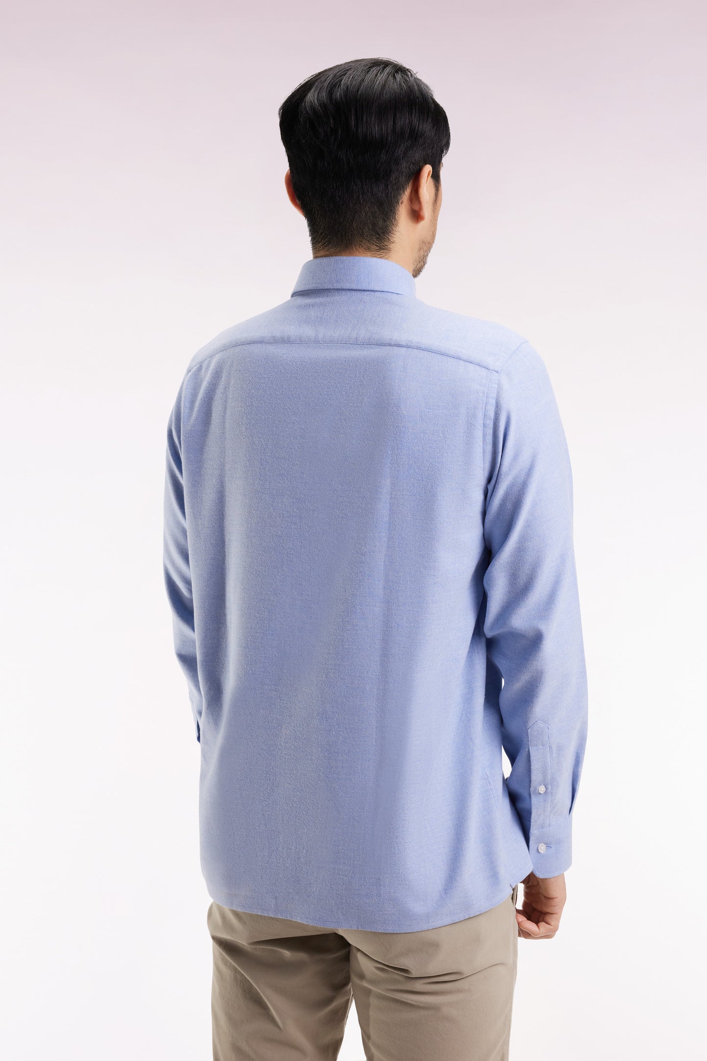 Chemise en flanelle ciel coupe droite