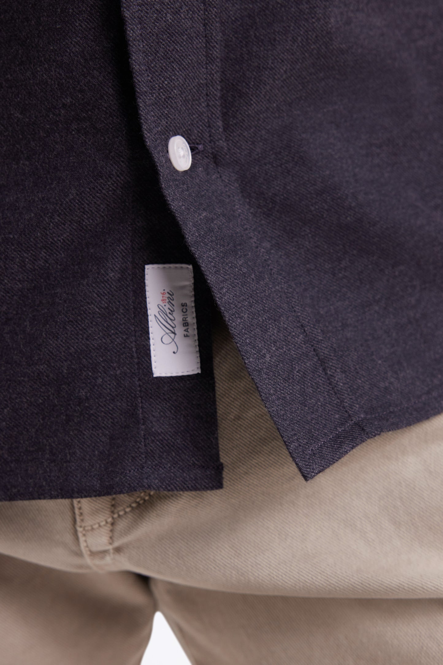 Chemise en flanelle gris foncé coupe droite