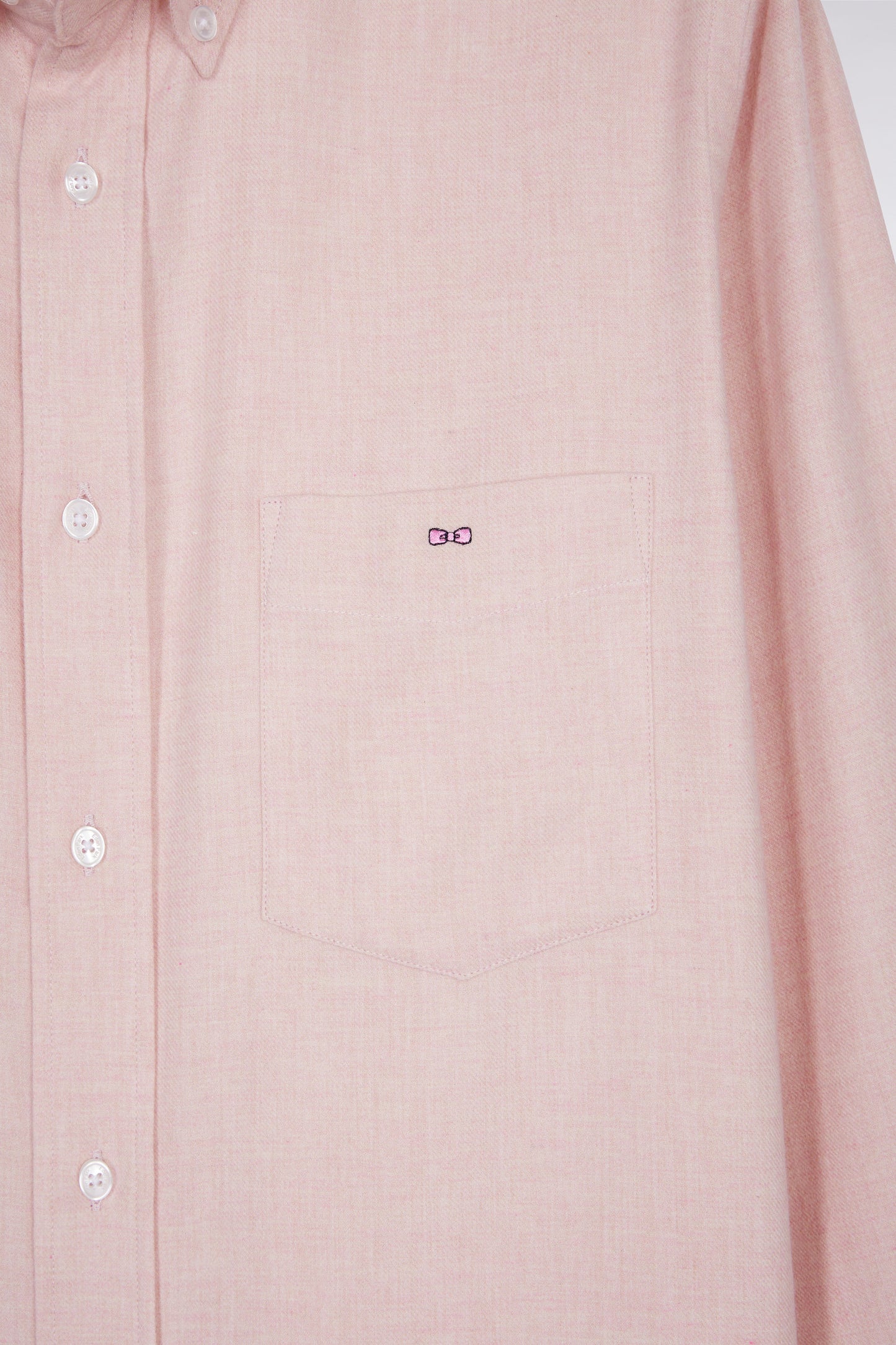 Chemise en flanelle rose coupe droite