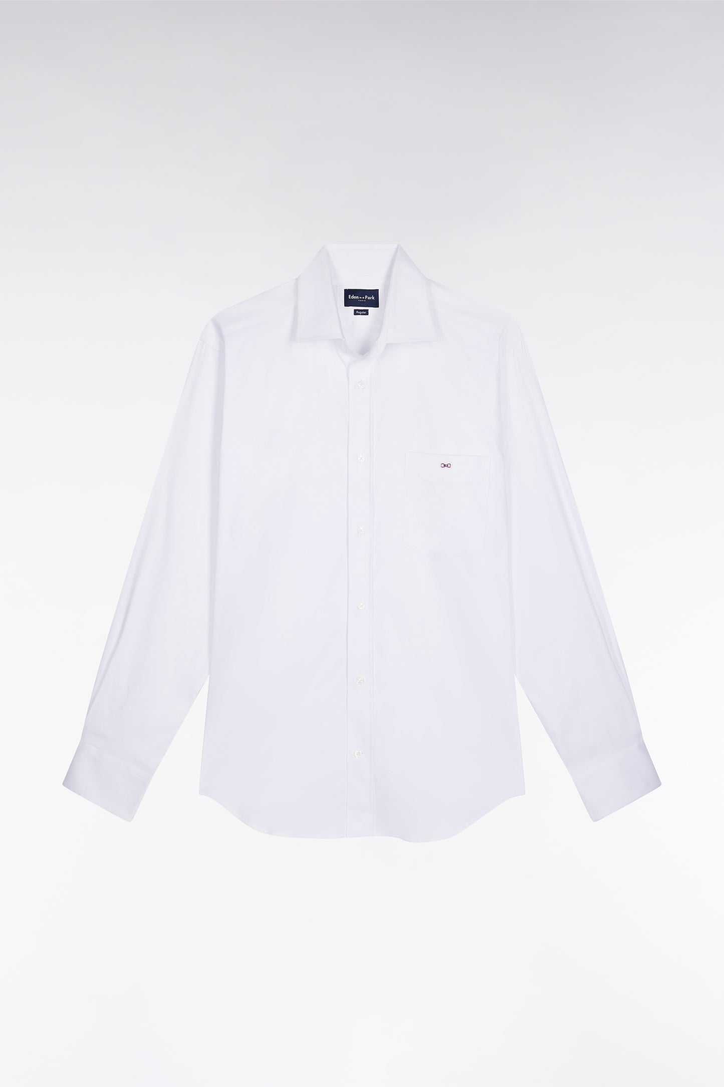 Chemise en coton Pima stretch blanche coupe droite