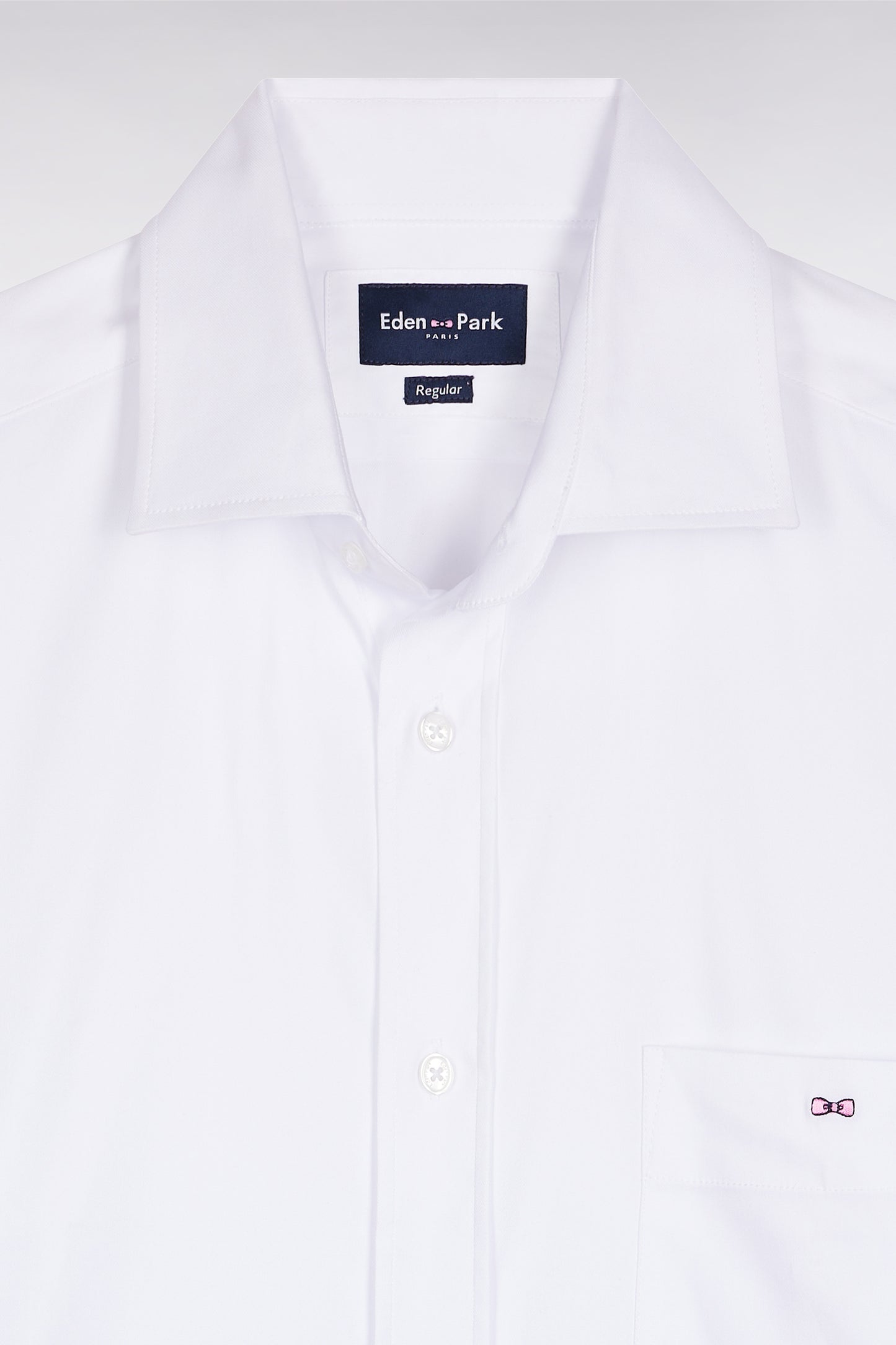 Chemise en coton Pima stretch blanche coupe droite
