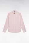 Pink check cotton shirt, straight cut