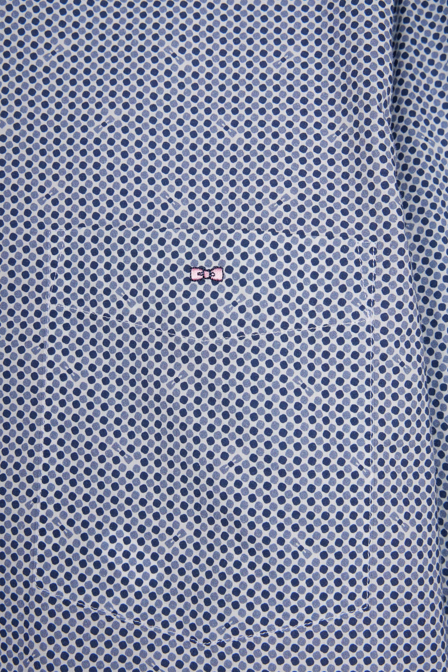 Chemise à micromotifs en coton bleu coupe droite