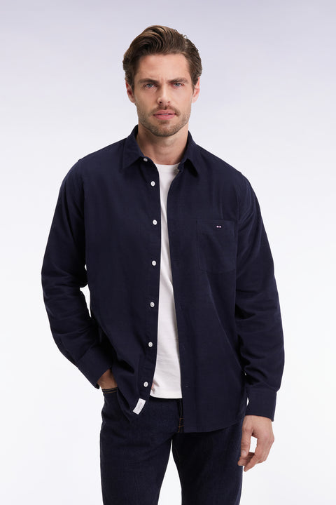 Chemise en velours marine coupe droite - Image 3