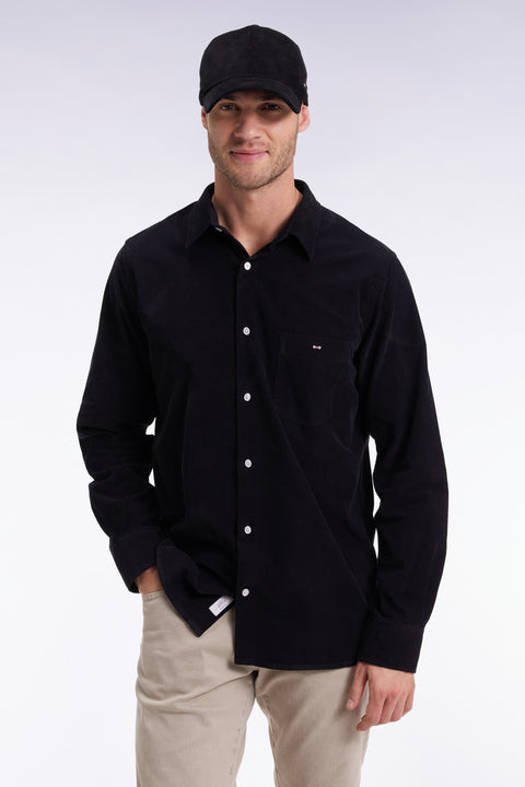 Chemise en velours noir coupe droite - Image 3