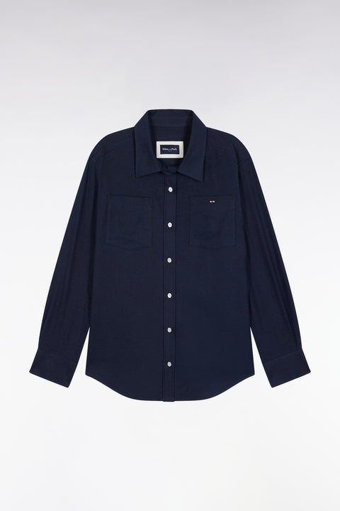 Chemise en popeline de coton marine coupe Relaxed - Image 2