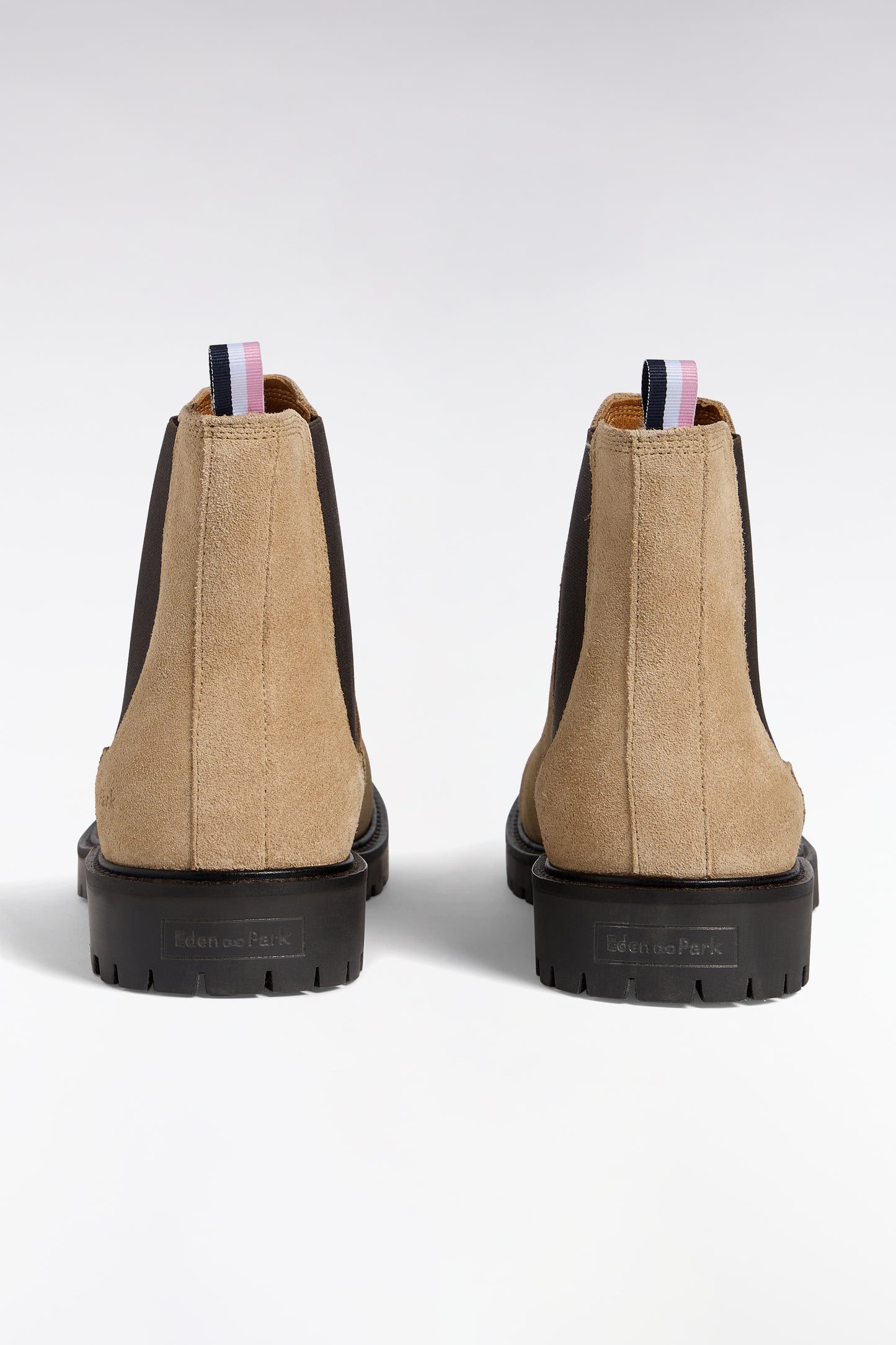 Bottines chelsea en cuir suédé beige