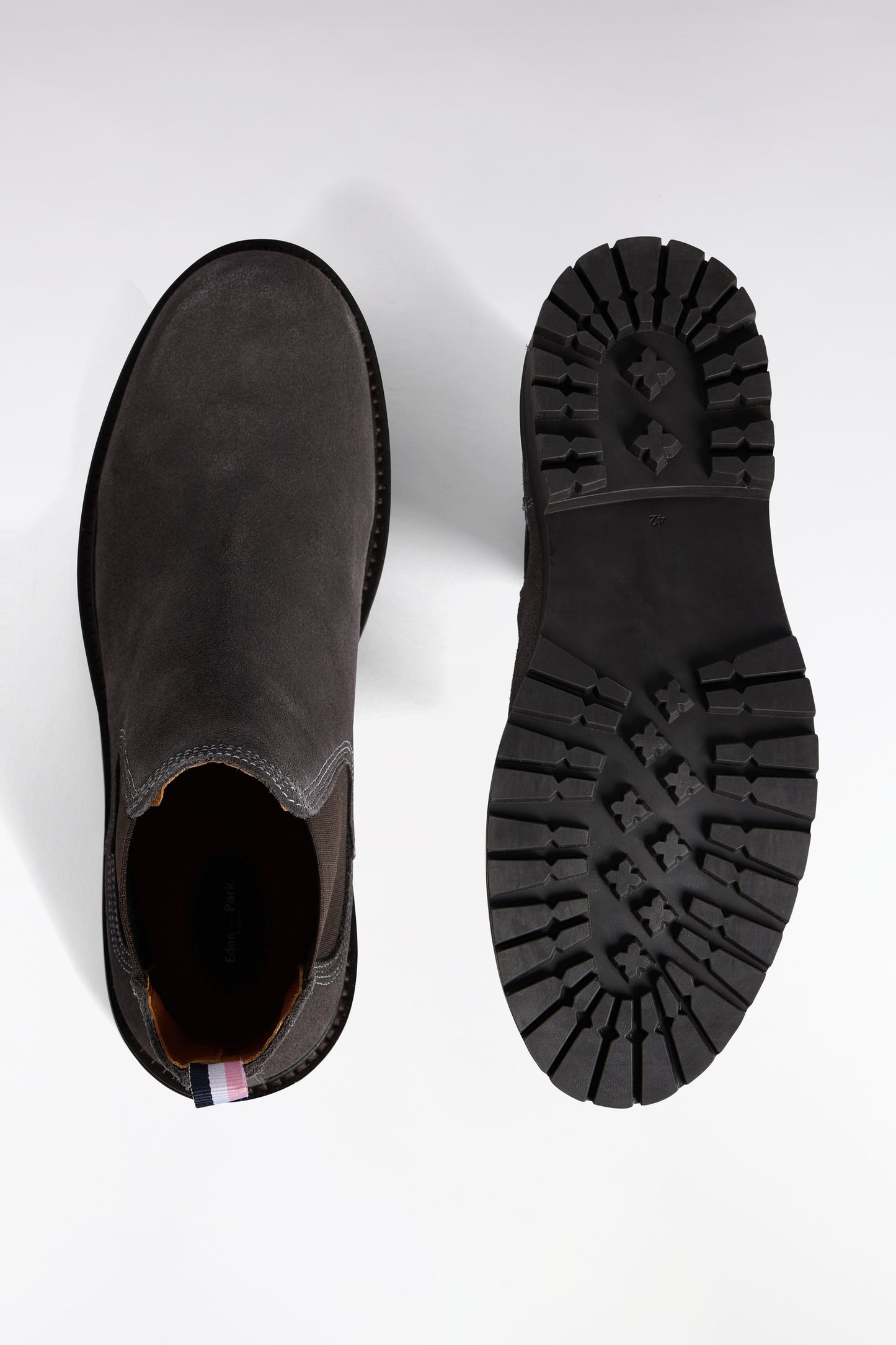 Bottines chelsea en cuir suédé gris