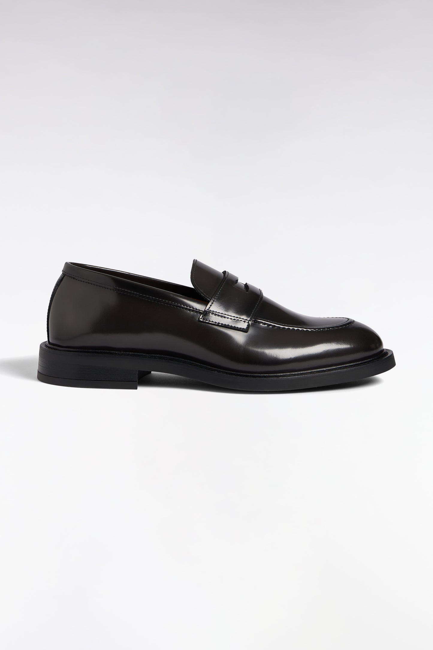Mocassins en cuir glacé noirs