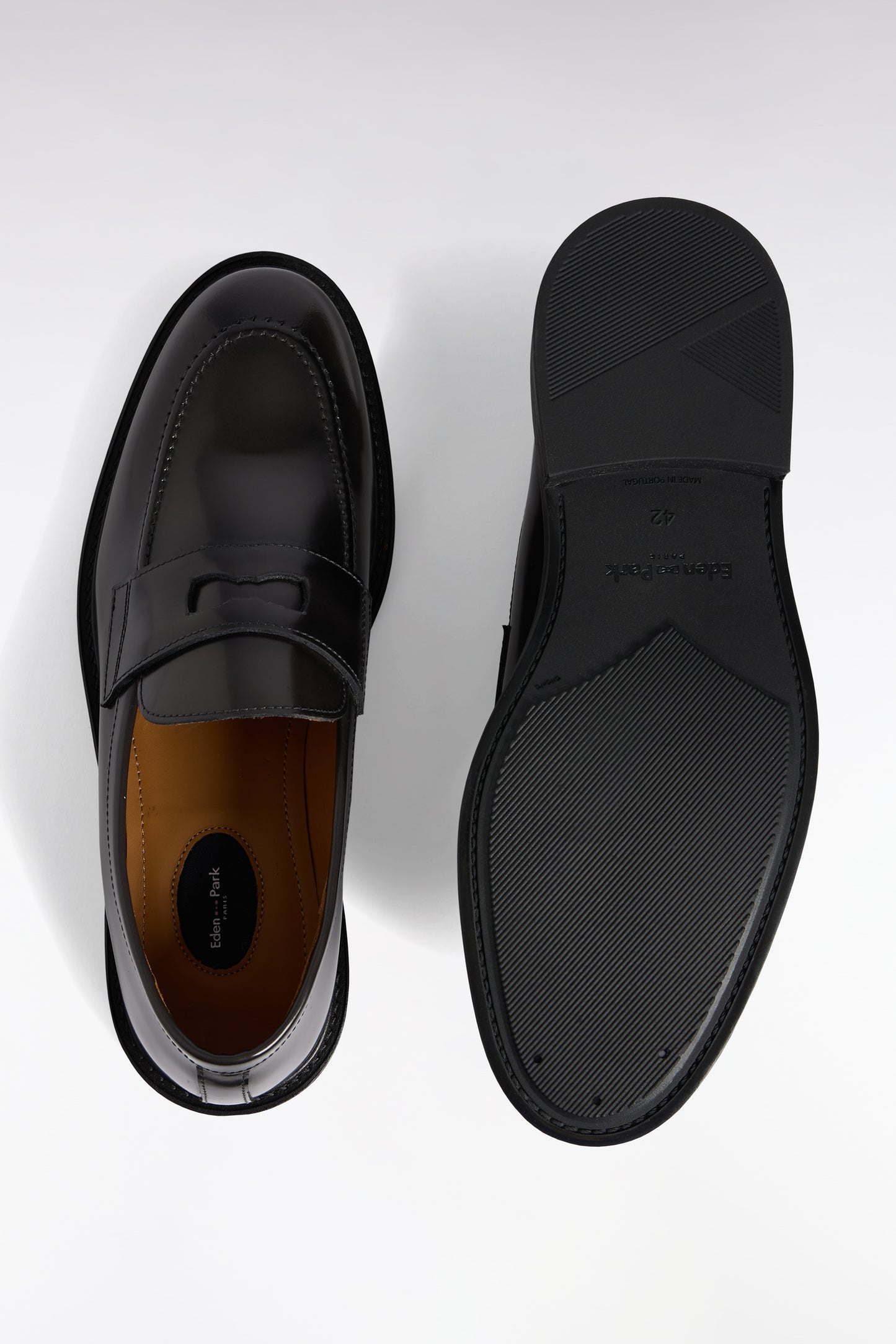 Mocassins en cuir glacé noirs