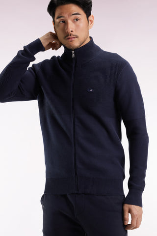 Cardigan zippé XV de France en coton marine
