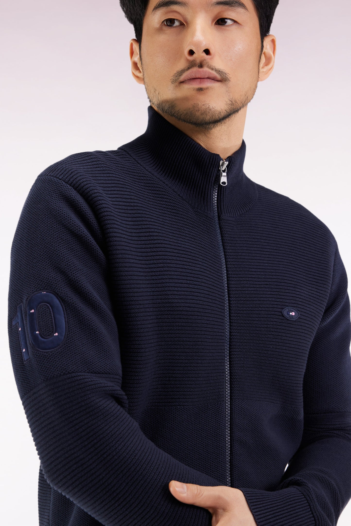 Cardigan zippé XV de France en coton marine