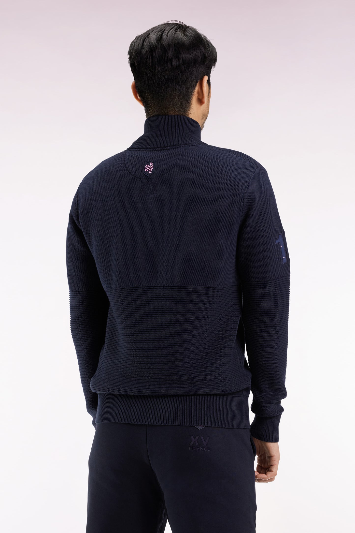Cardigan zippé XV de France en coton marine