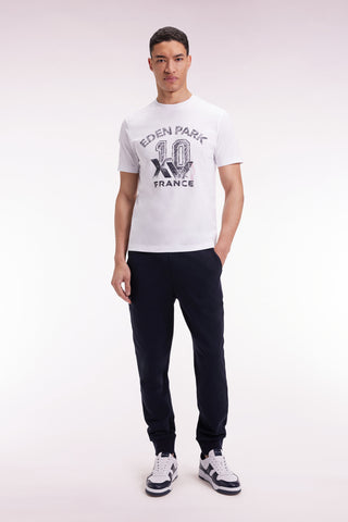 Jogging en molleton marine XV de France coupe droite