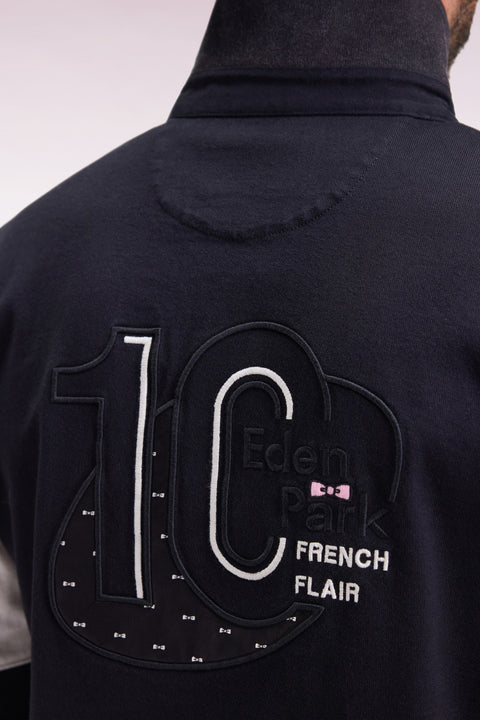 Maillot à manches longues en jersey épais noir broderie dos coupe droite - Image 2