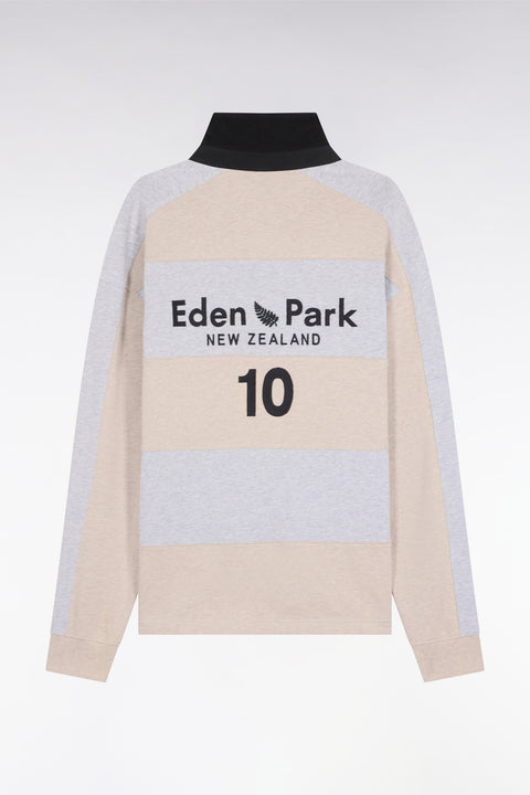 Maillot à manches longues rayé Nouvelle Zélande en jersey de coton épais beige - Image 2