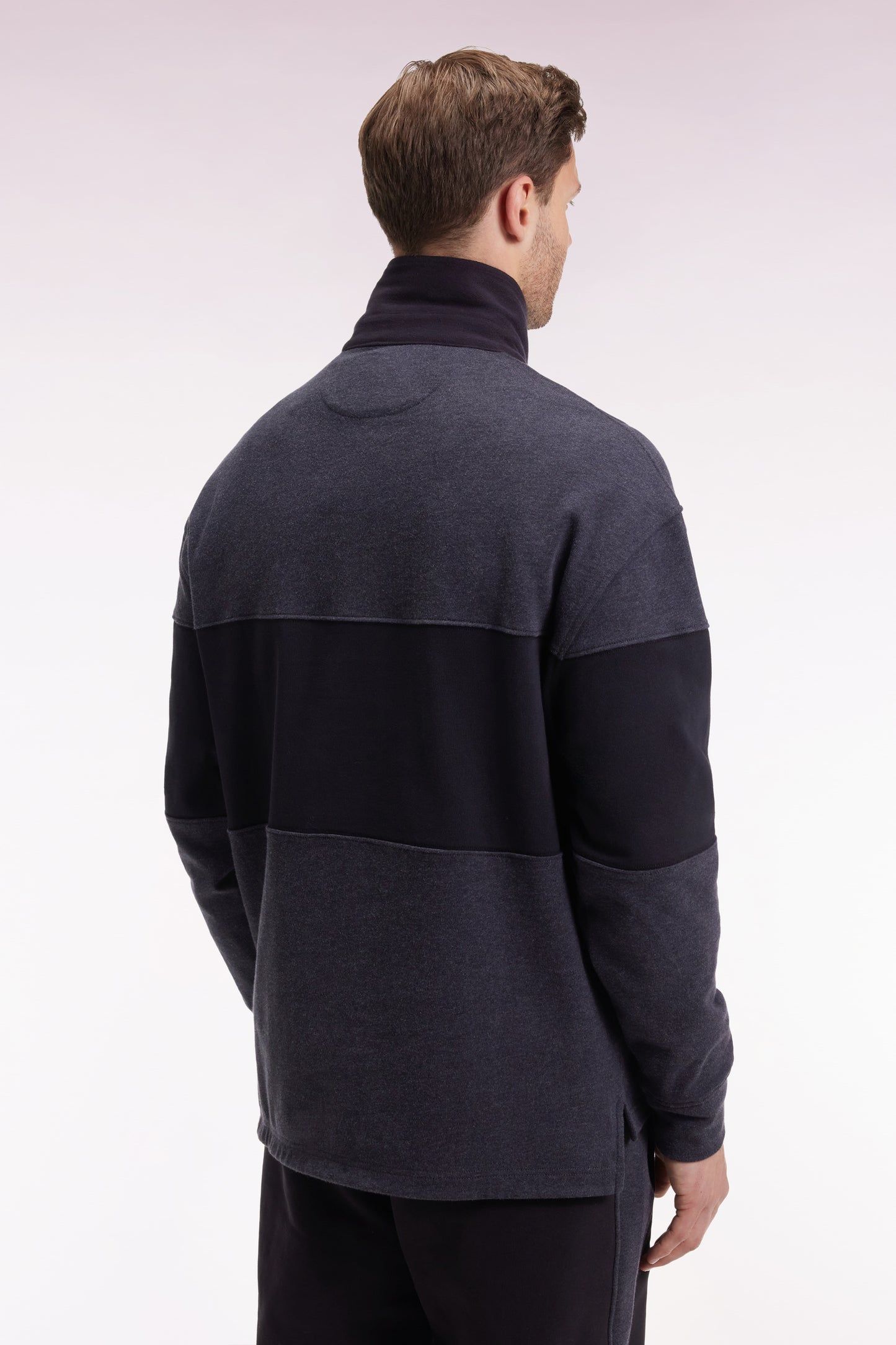 Black and grey long-sleeved jersey with New Zealand embroidery