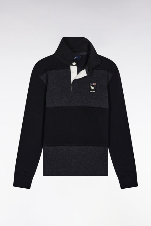 Maillot manches longues en jersey coton noir et gris Nouvelle Zélande - Image 1