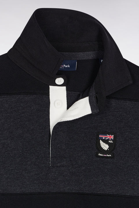 Maillot manches longues en jersey coton noir et gris Nouvelle Zélande - Image 2