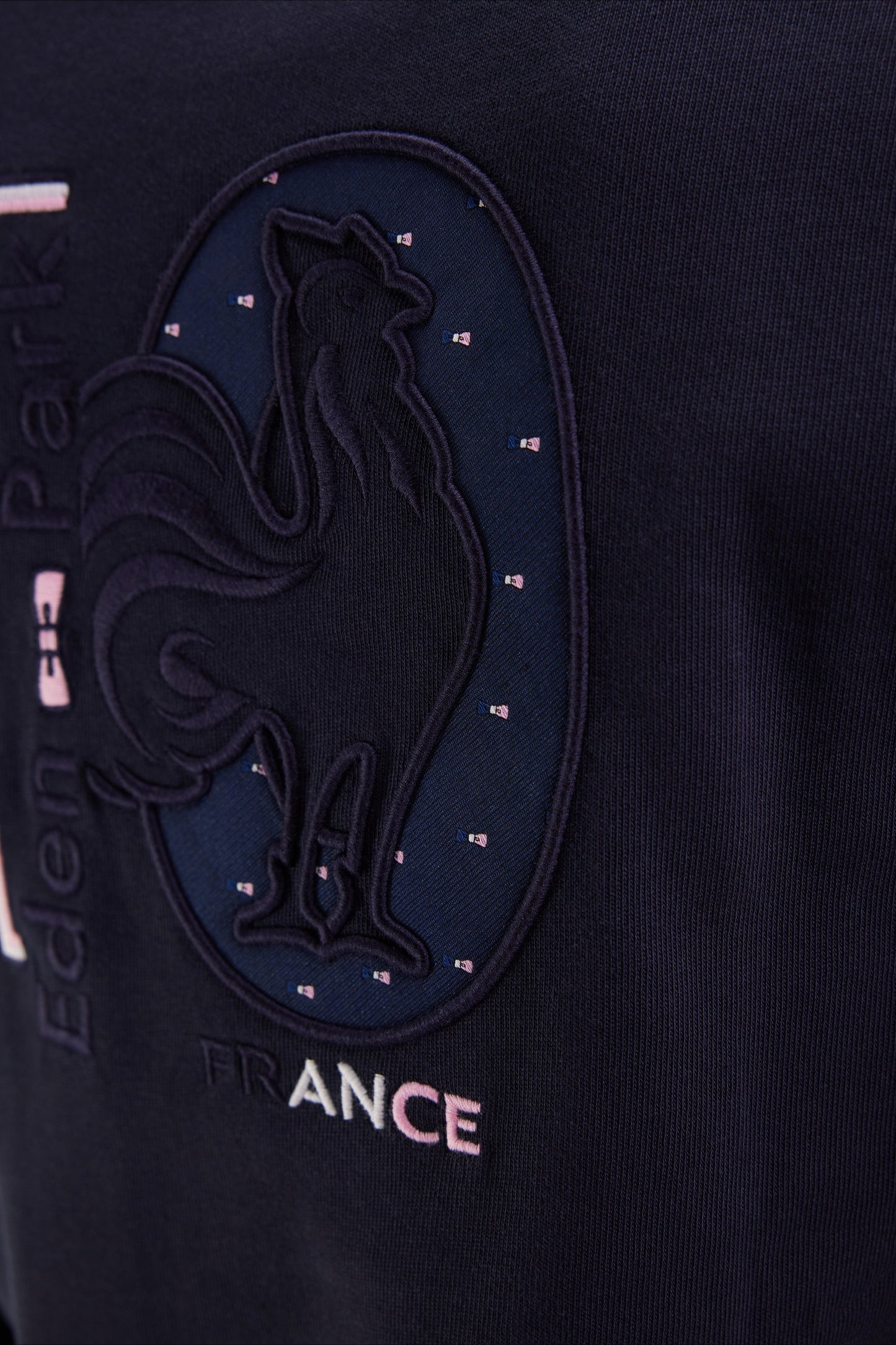 XV de France long-sleeved jersey in thick navy jersey, straight cut