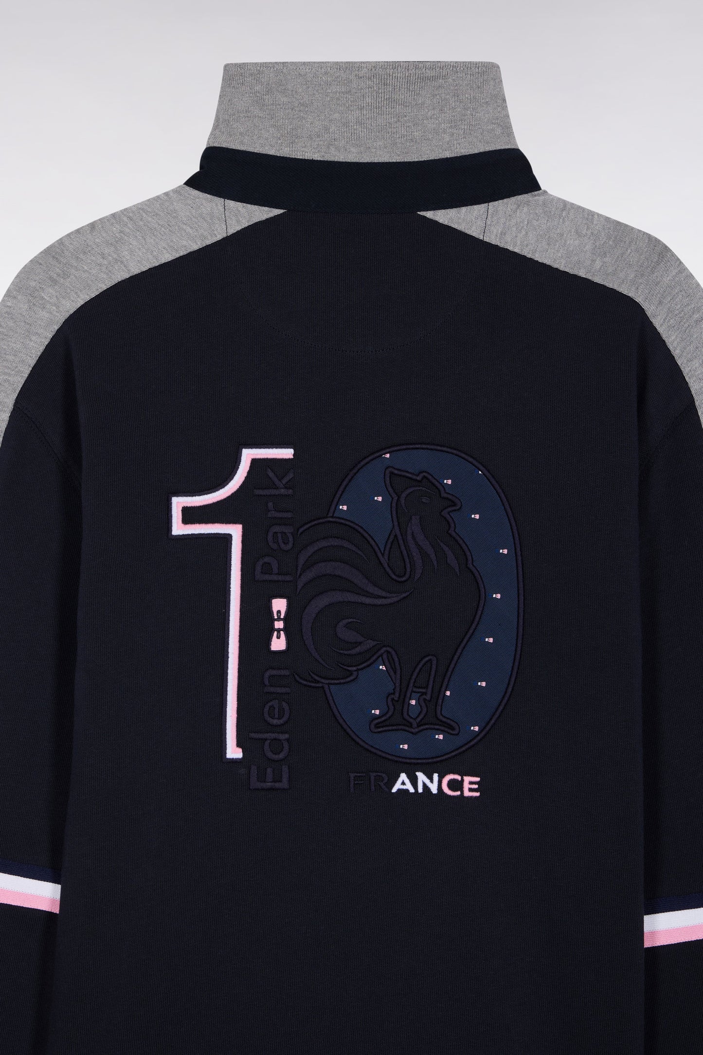 XV de France long-sleeved jersey in thick navy jersey, straight cut