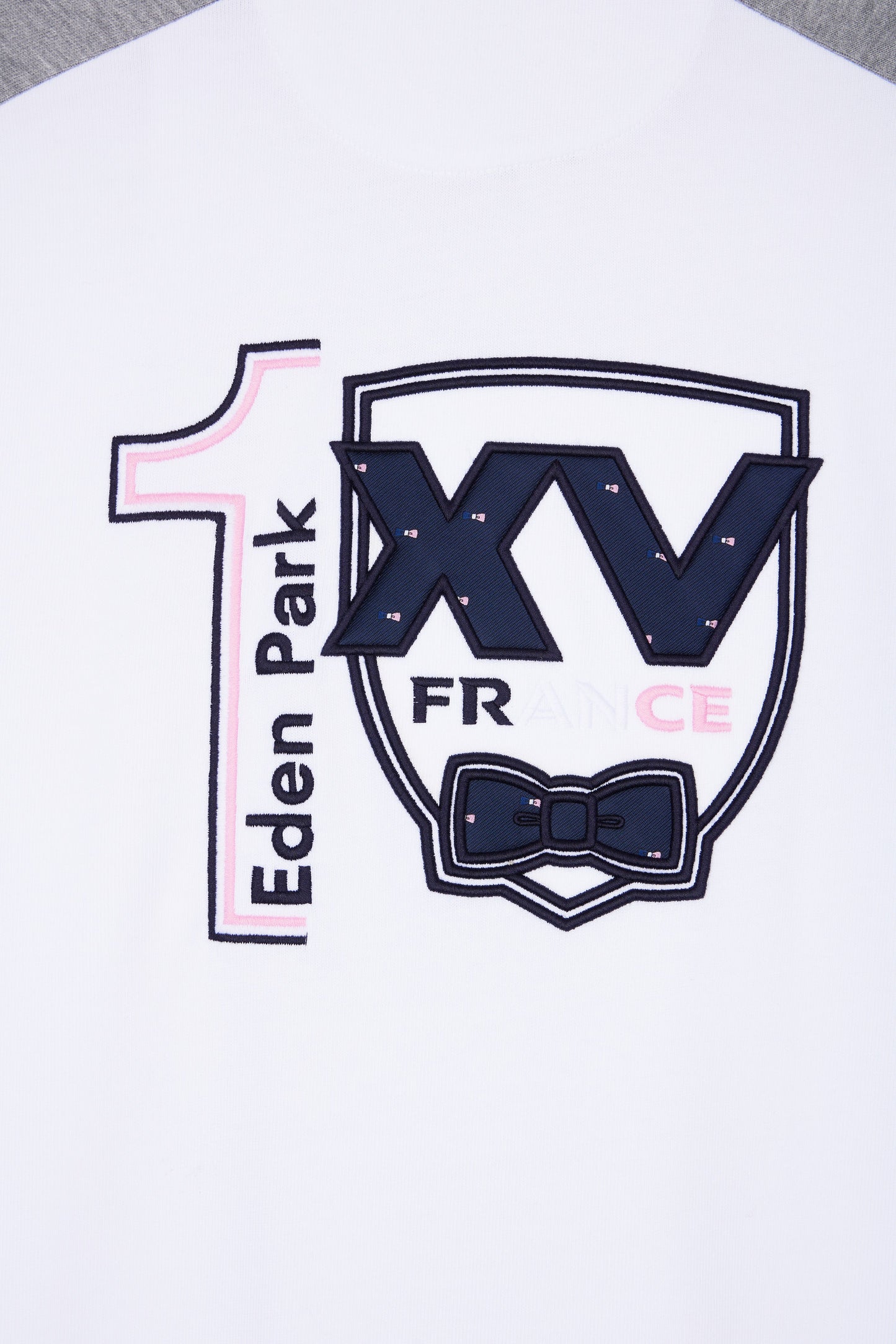 Maillot à manches longues XV de France blanc dos brodé coupe droite