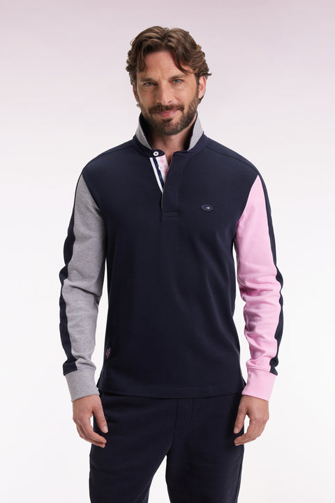 Maillot à manches longues XV de France marine dos brodé coupe droite - Image 1