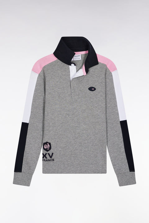 Maillot manches longues en jersey coton tricolore XV de France - Image 1