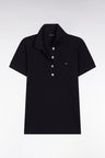 Polo manches courtes en coton stretch marine coupe slim
