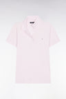 Polo manches courtes en coton stretch rose coupe slim