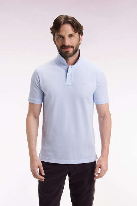 Polo manches courtes en coton Pima ciel coupe droite - Image 3