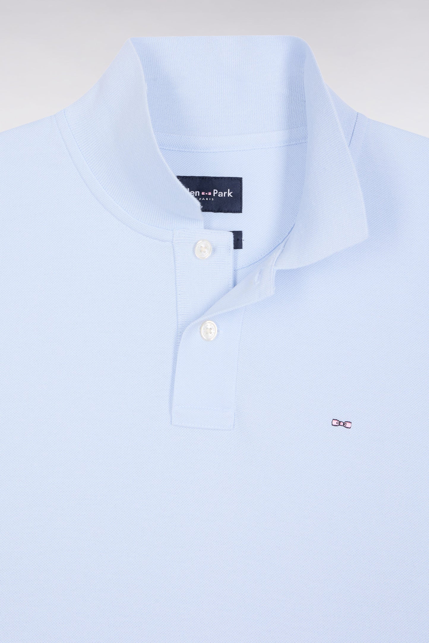 Short-sleeved polo shirt in straight-cut Pima cotton