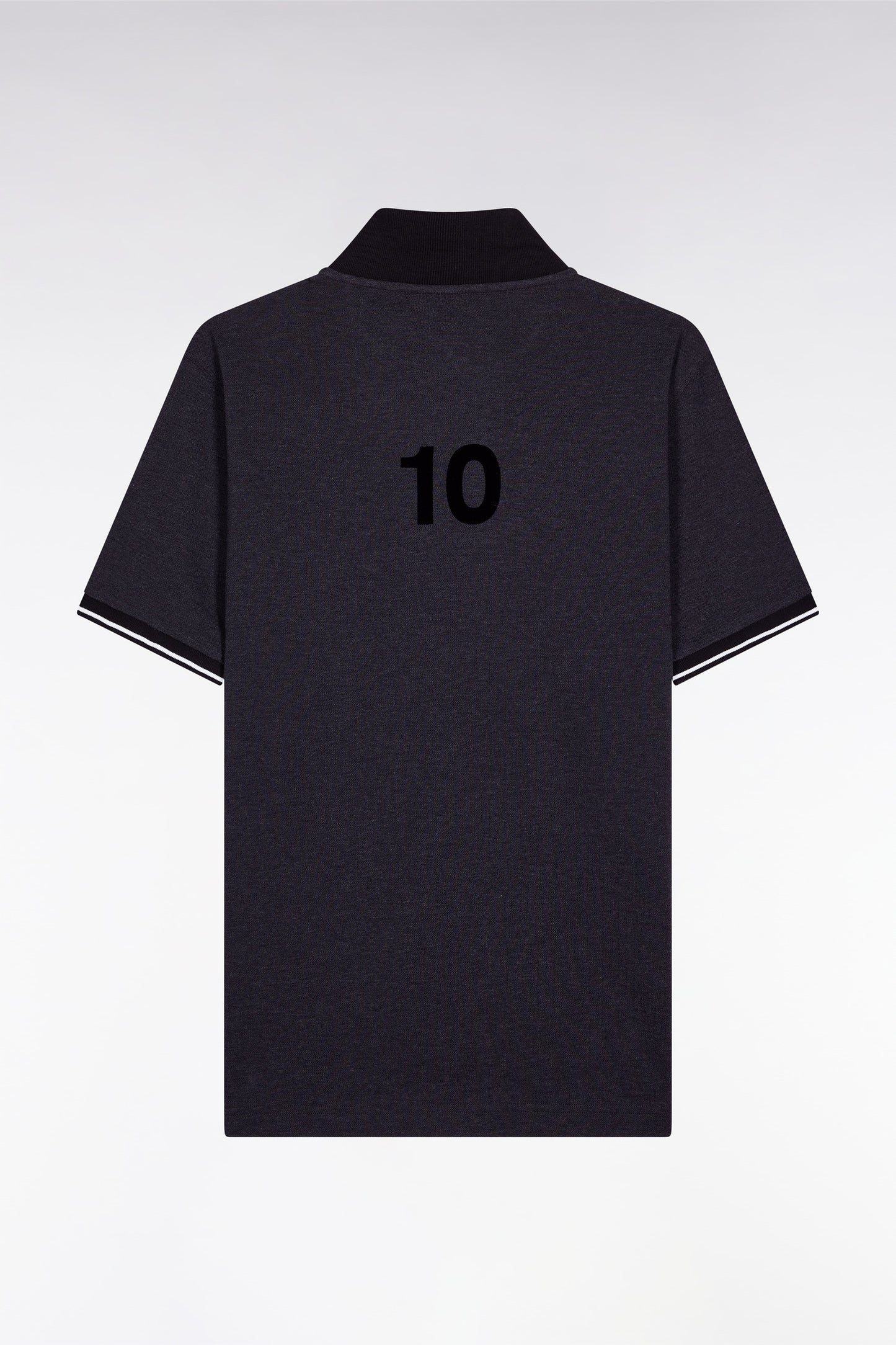 New Zealand short-sleeved polo shirt in grey cotton piqué, loose fit