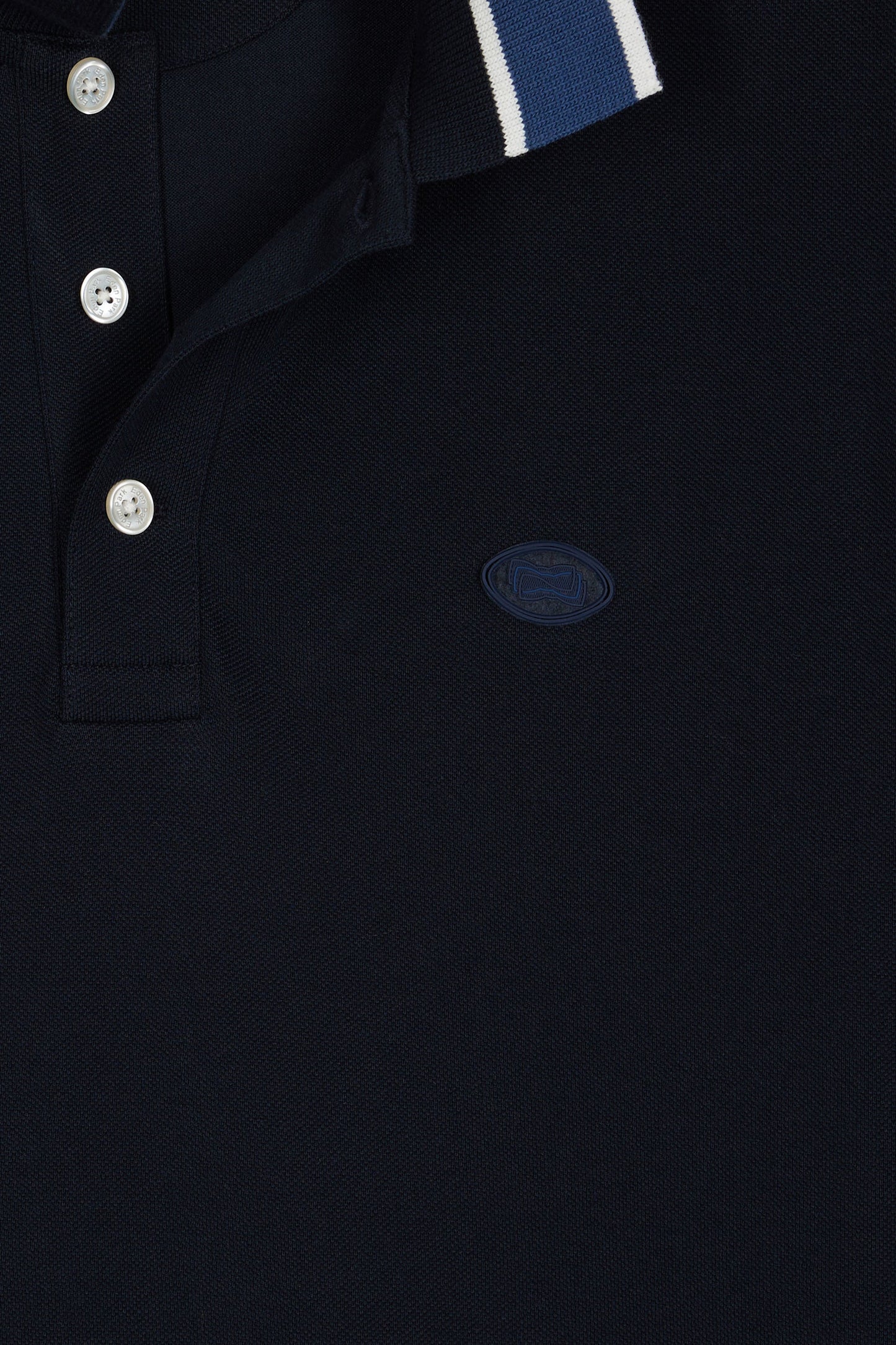 Polo manches courtes en coton marine coupe ample
