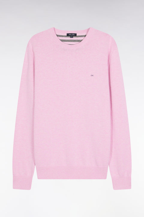Pink wool and cotton round-neck sweater - Image 2