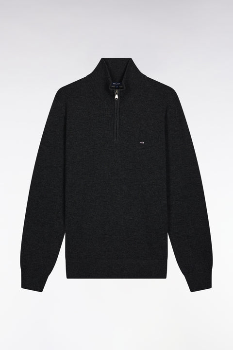 Pull col camionneur en laine et coton gris foncé - Image 2