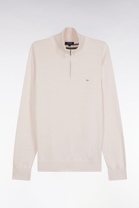 Pull col camionneur en laine et coton écru - Image 2