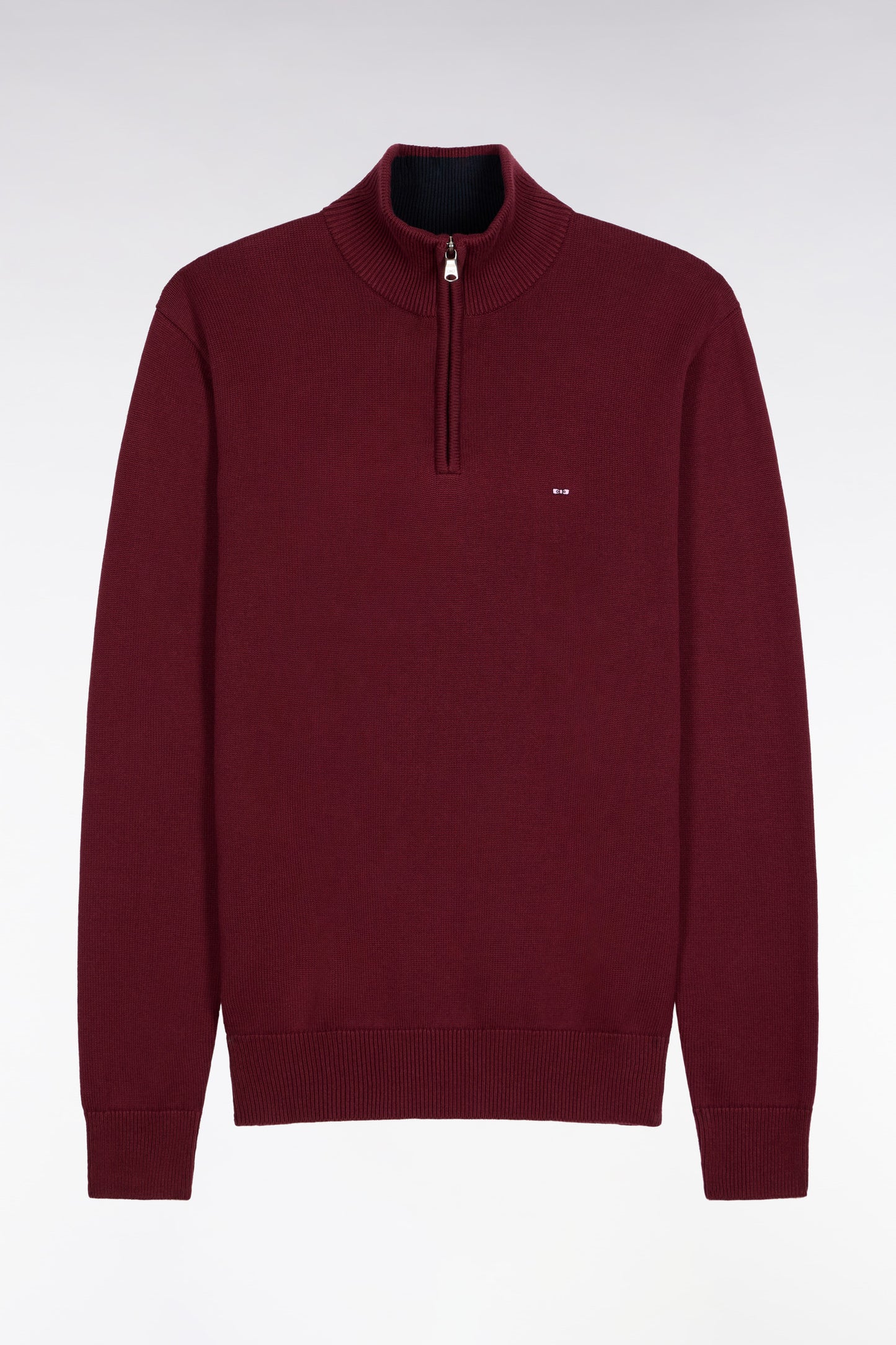 Pull col camionneur en coton épais bordeaux