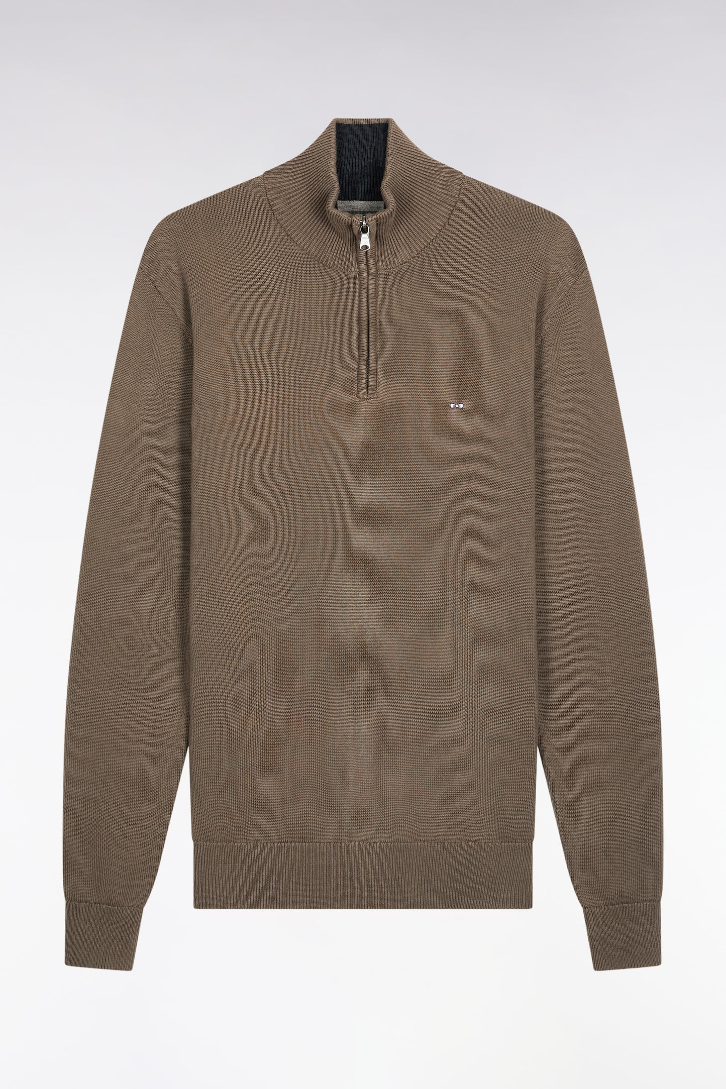 Pull col camionneur en coton épais kaki
