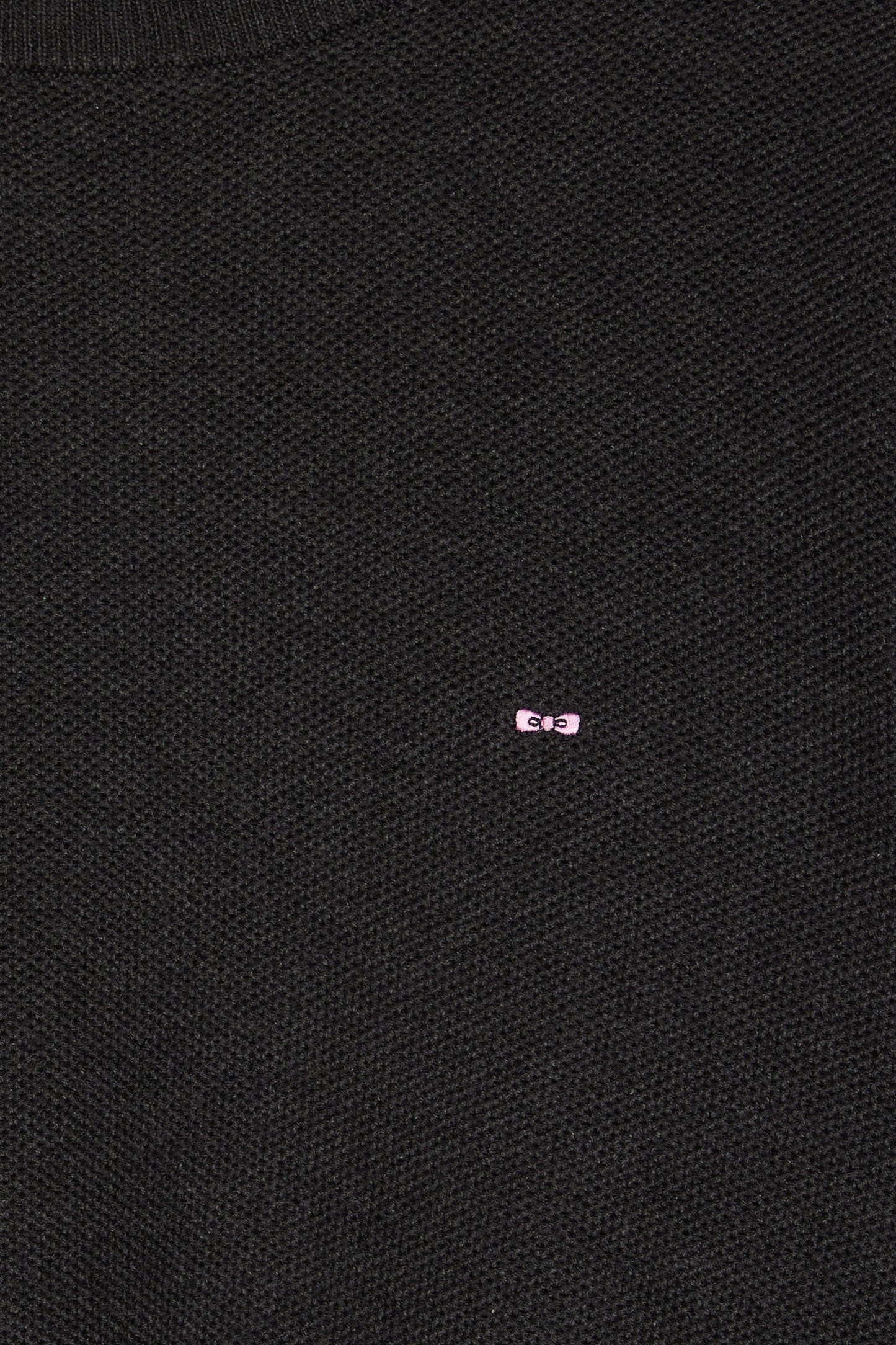 Pull col rond en coton nid d'abeille gris foncé