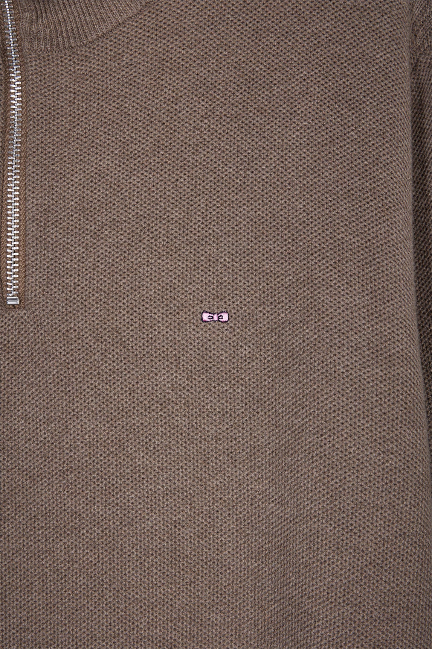Pull col camionneur en coton nid d'abeille marron