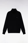 Black merino wool turtleneck sweater