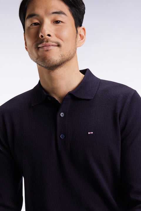 Pull col maillot en laine mérinos marine - Image 3