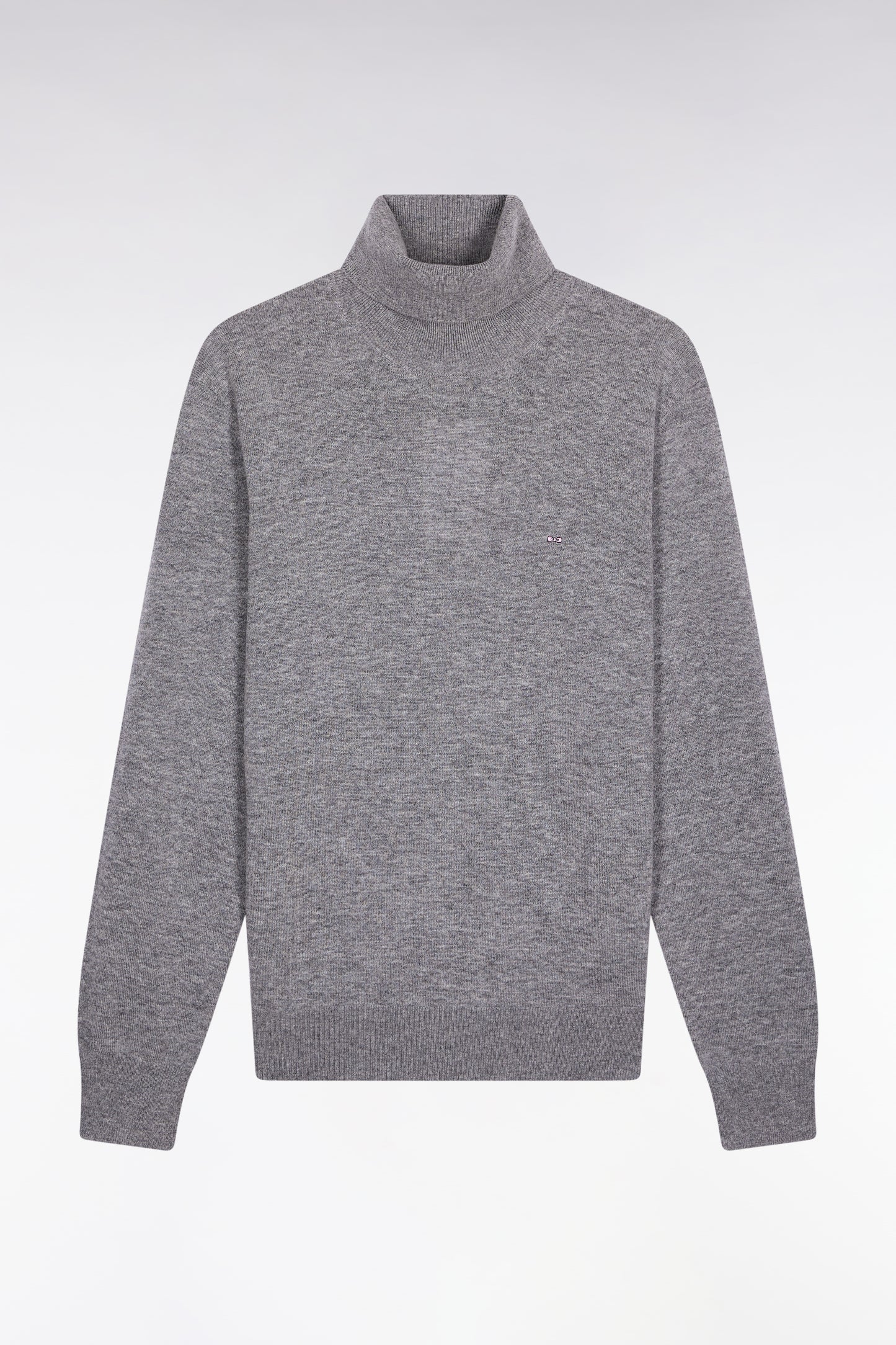 Pull col roulé en laine vierge et cachemire gris
