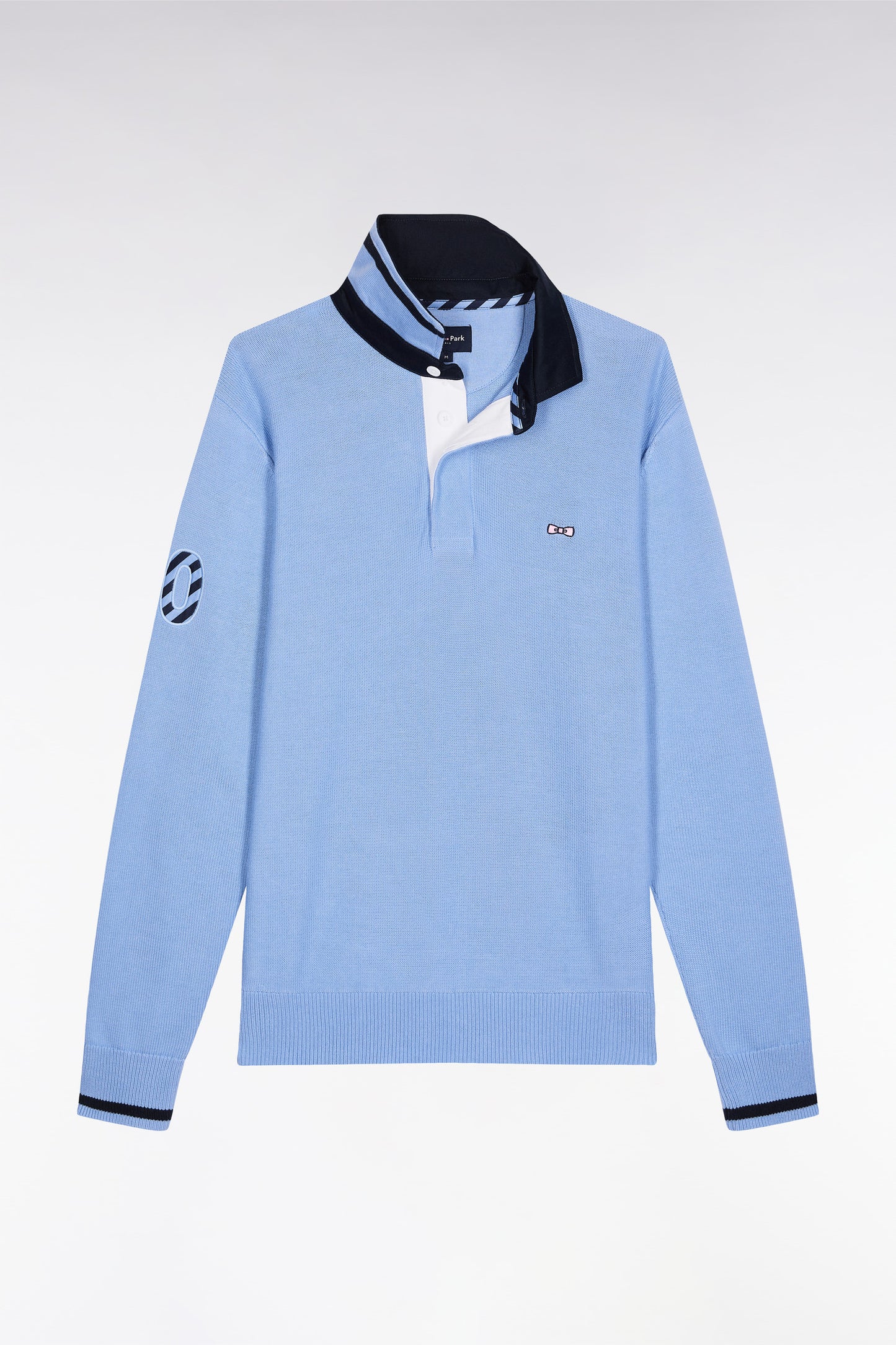 Sky cotton embroidered jersey-neck sweater 10