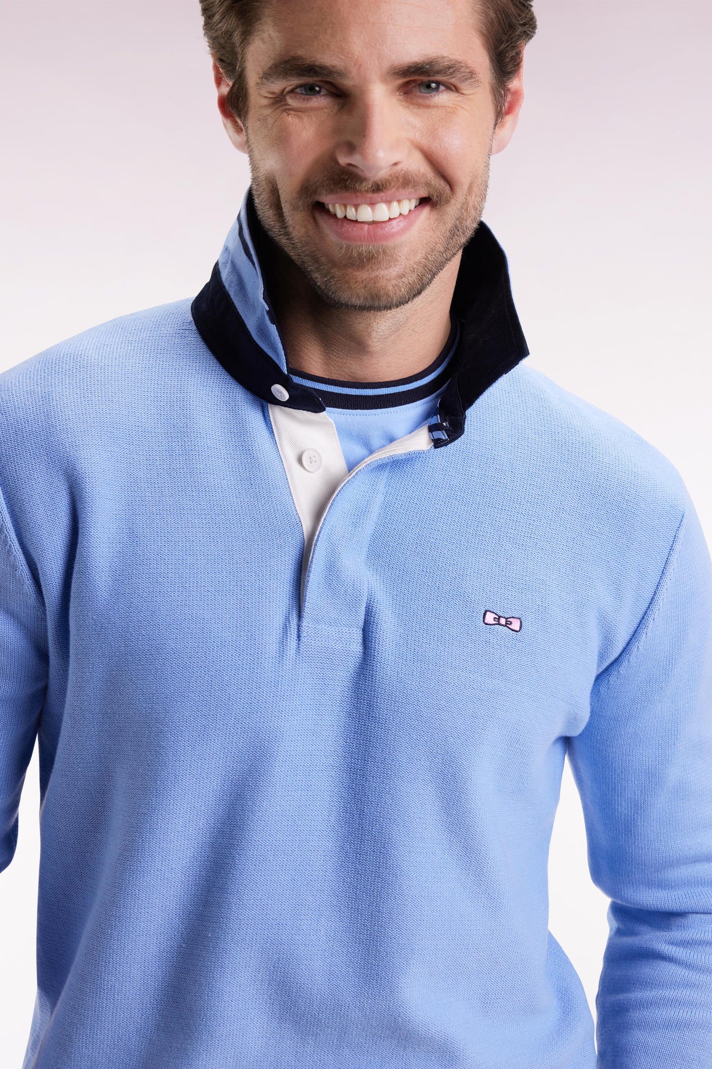 Sky cotton embroidered jersey-neck sweater 10